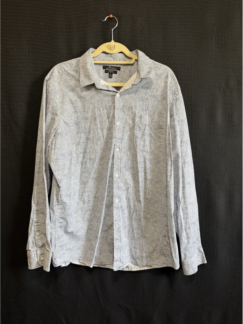 Marc Anthony Button Up Shirt Men's XL Blue Slim Fit Long Sleeve Stretch